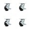 Service Caster 4 Inch Rubber on Aluminum Swivel Caster Set with Roller Bearings and Brakes SCC SCC-30CS420-RAR-TLB-4 - alternate 1